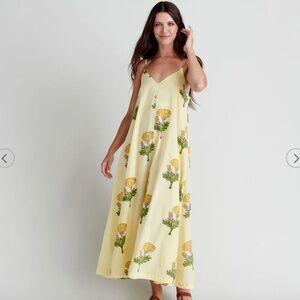 Cute summery marigold yellow pink chicken dress XS- Womens Sterralda Dress